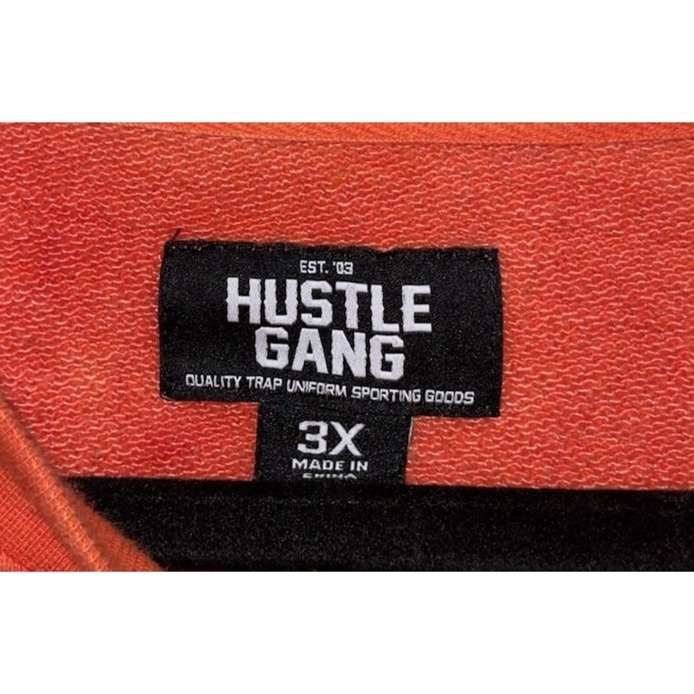 HUSTLE GANG 3x XXXL Sweatshirt Blue White Orange Tie Dye Embroidered Big & Tall - Picture 3 of 7